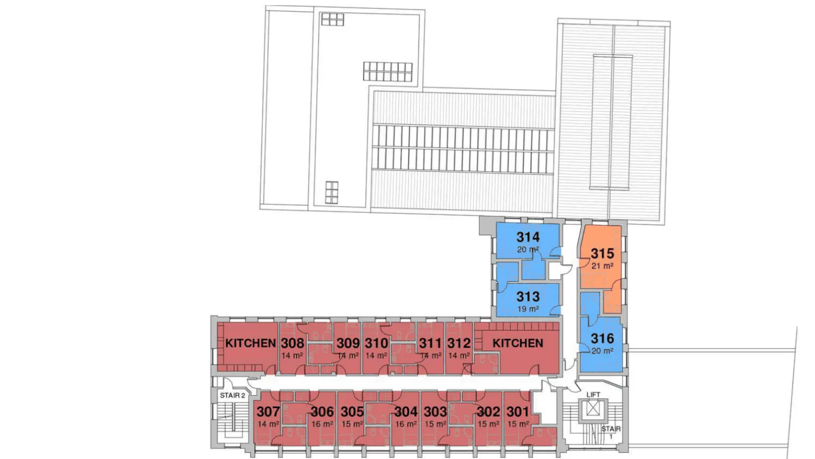 Third floor plan of 62 Player Street