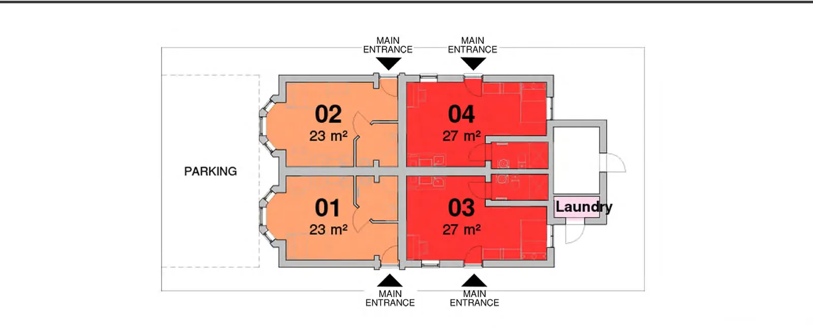 Ground floor plan of 26-28 Gregory Boulevard