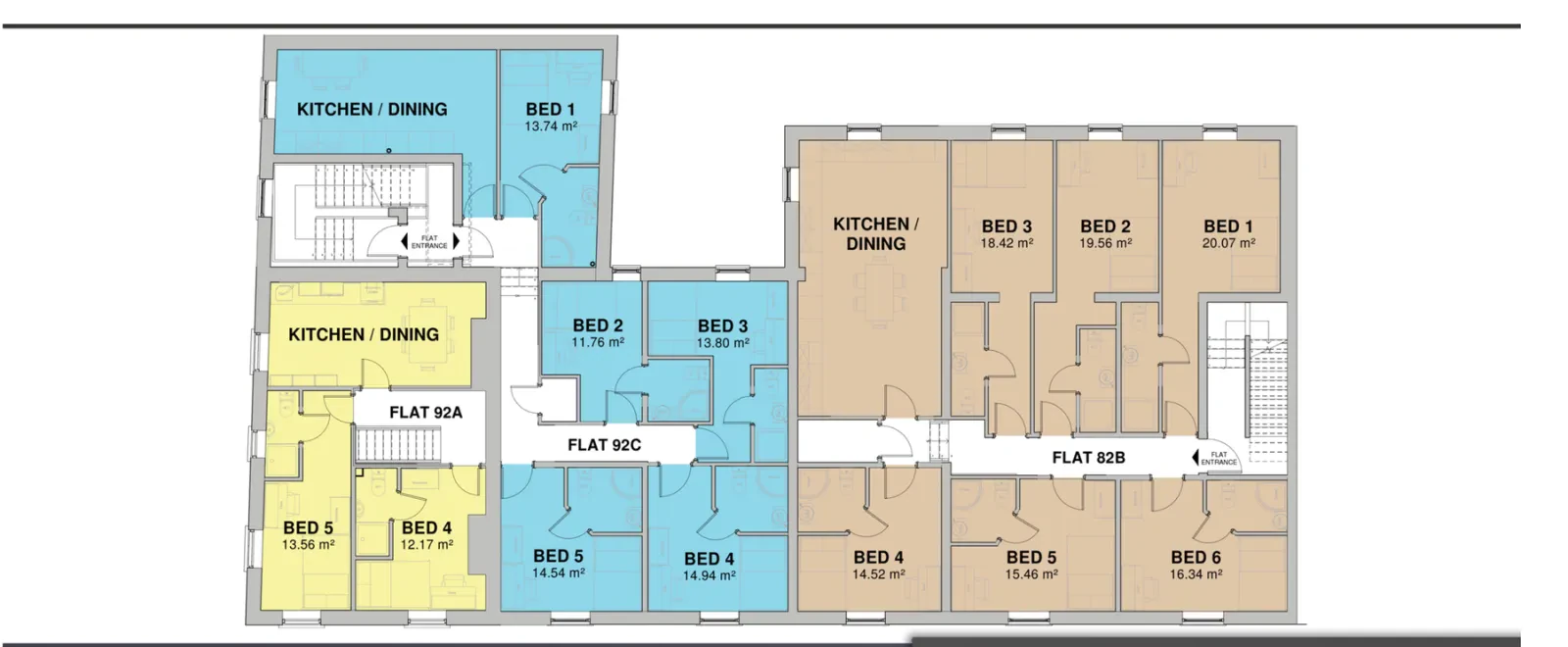 Second floor plan of 82-92 Radford Road