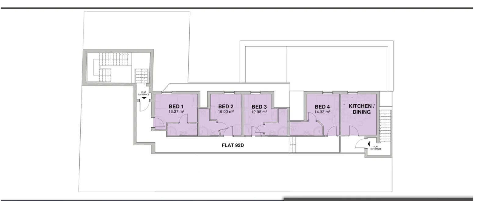 Third floor plan of 82-92 Radford Road