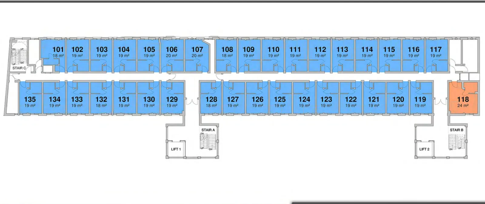 First floor plan of Adam & Burton House
