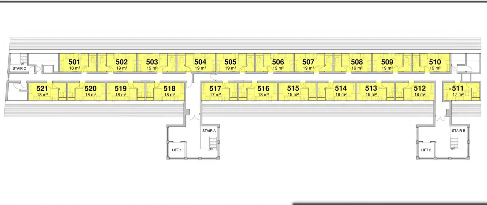 Fifth floor plan of Adam & Burton House