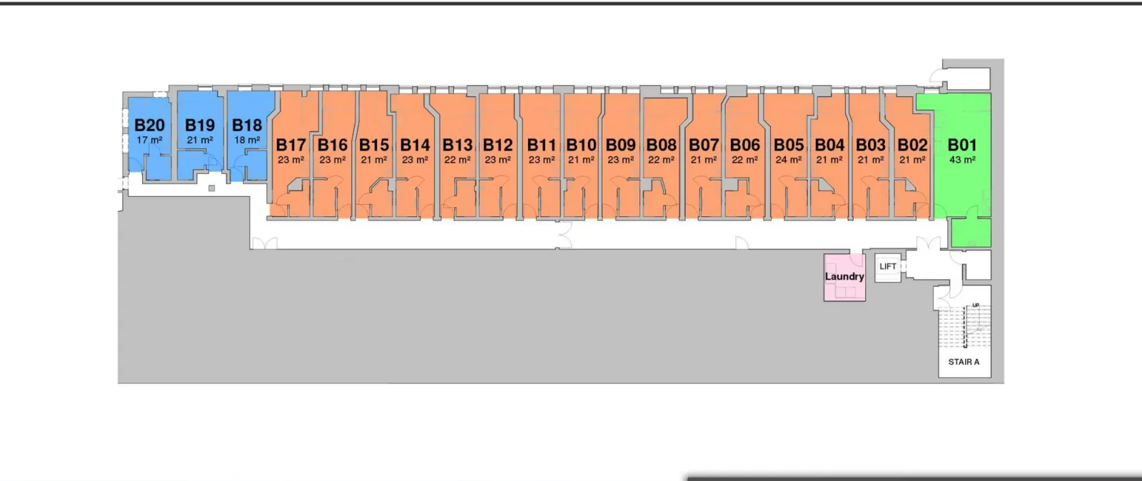 Basement floor plan of New Brook House