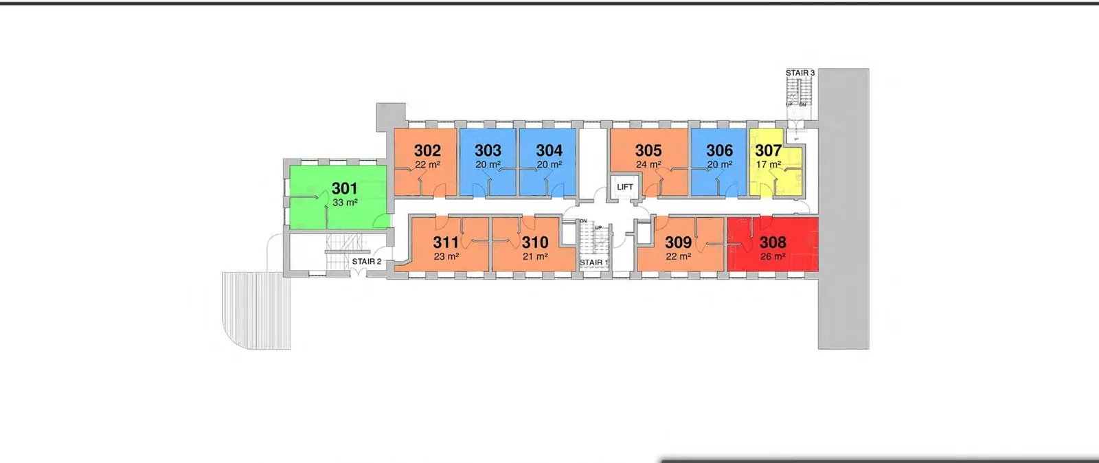 Third floor plan of Provident Works