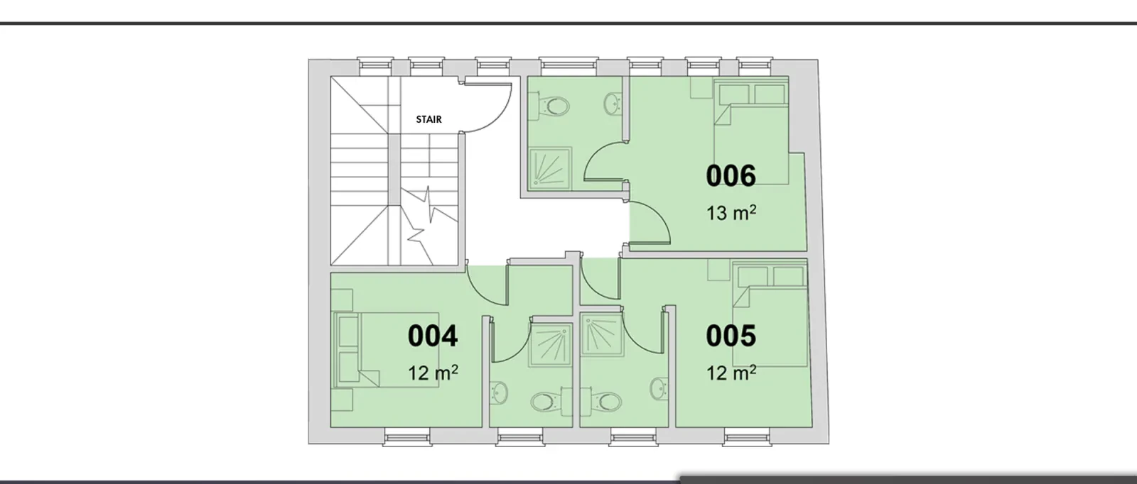 Second floor plan of 7 Manvers Street