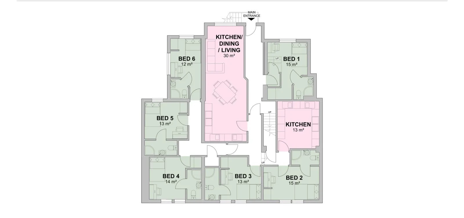 First floor plan of 7-11 Radford Road