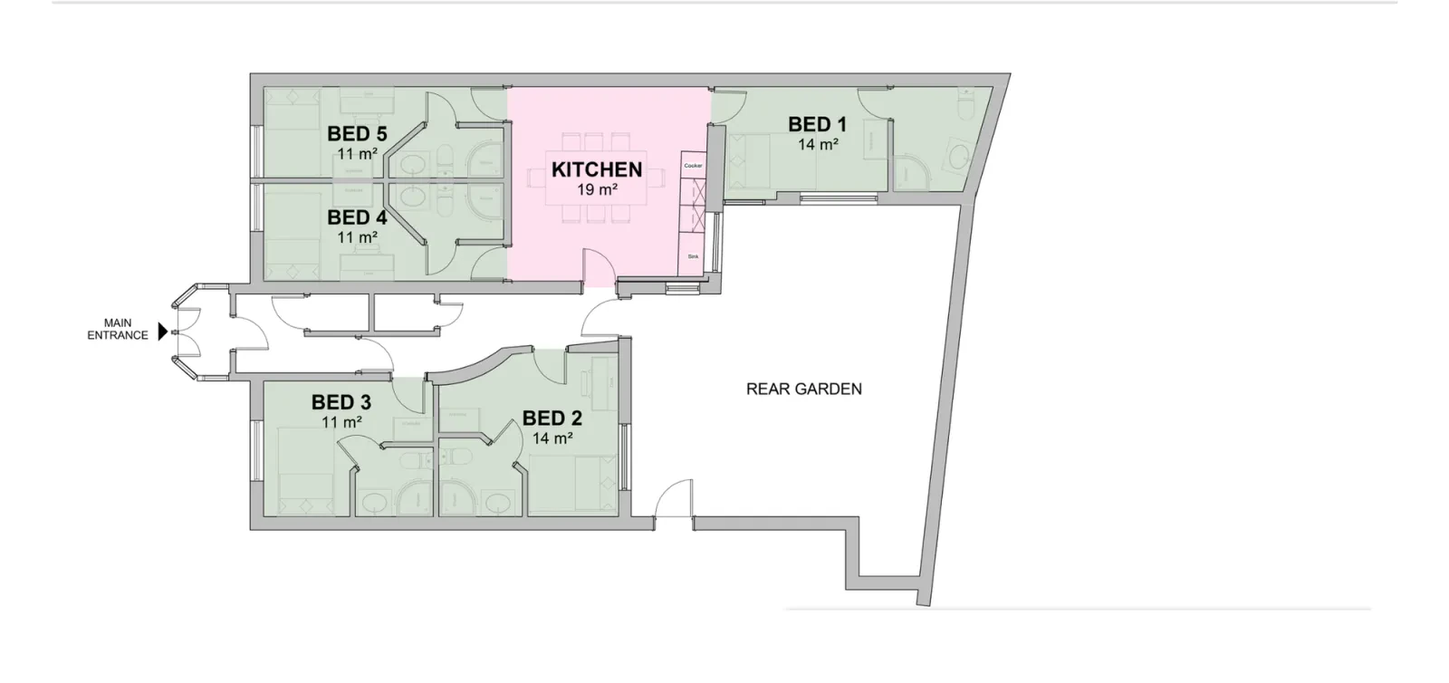 Ground floor plan of 226 Alfreton Road