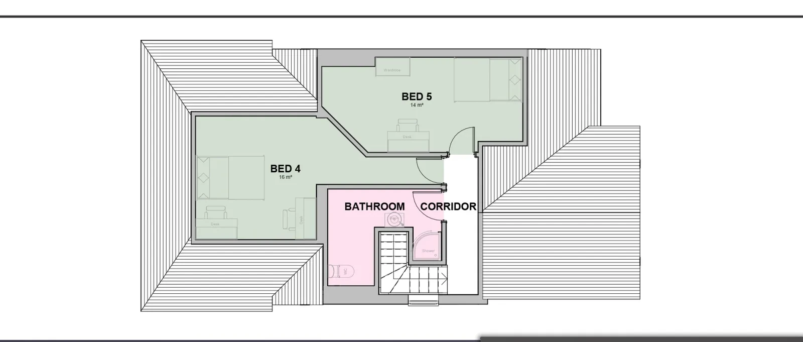 Second floor plan of 102A Chaworth Road